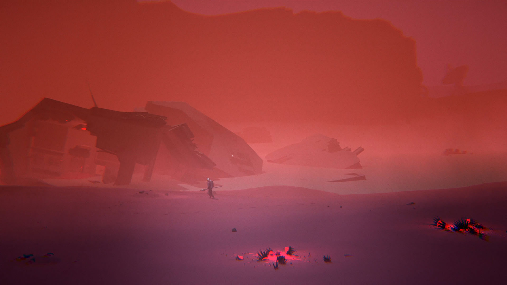 Magenta Down: A Journey Across a Hostile Exoplanet