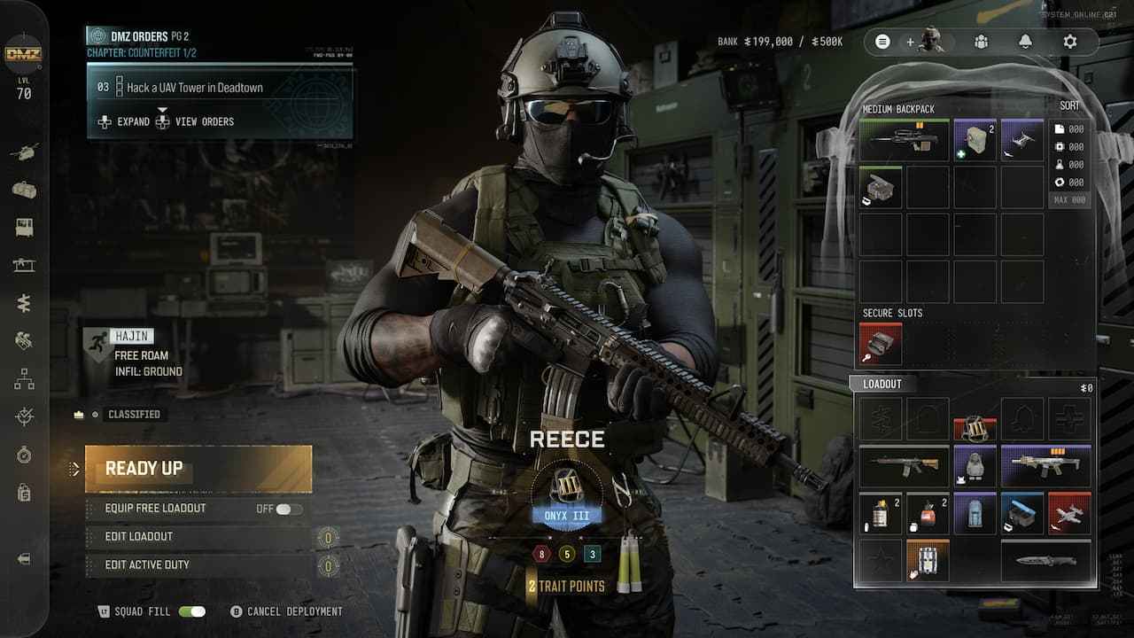 MW4 DMZ menu screen