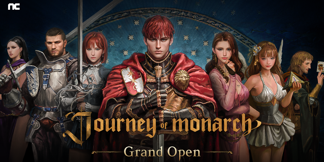 Les personnages de Journey of Monarch sur le visuel officiel de lancement.