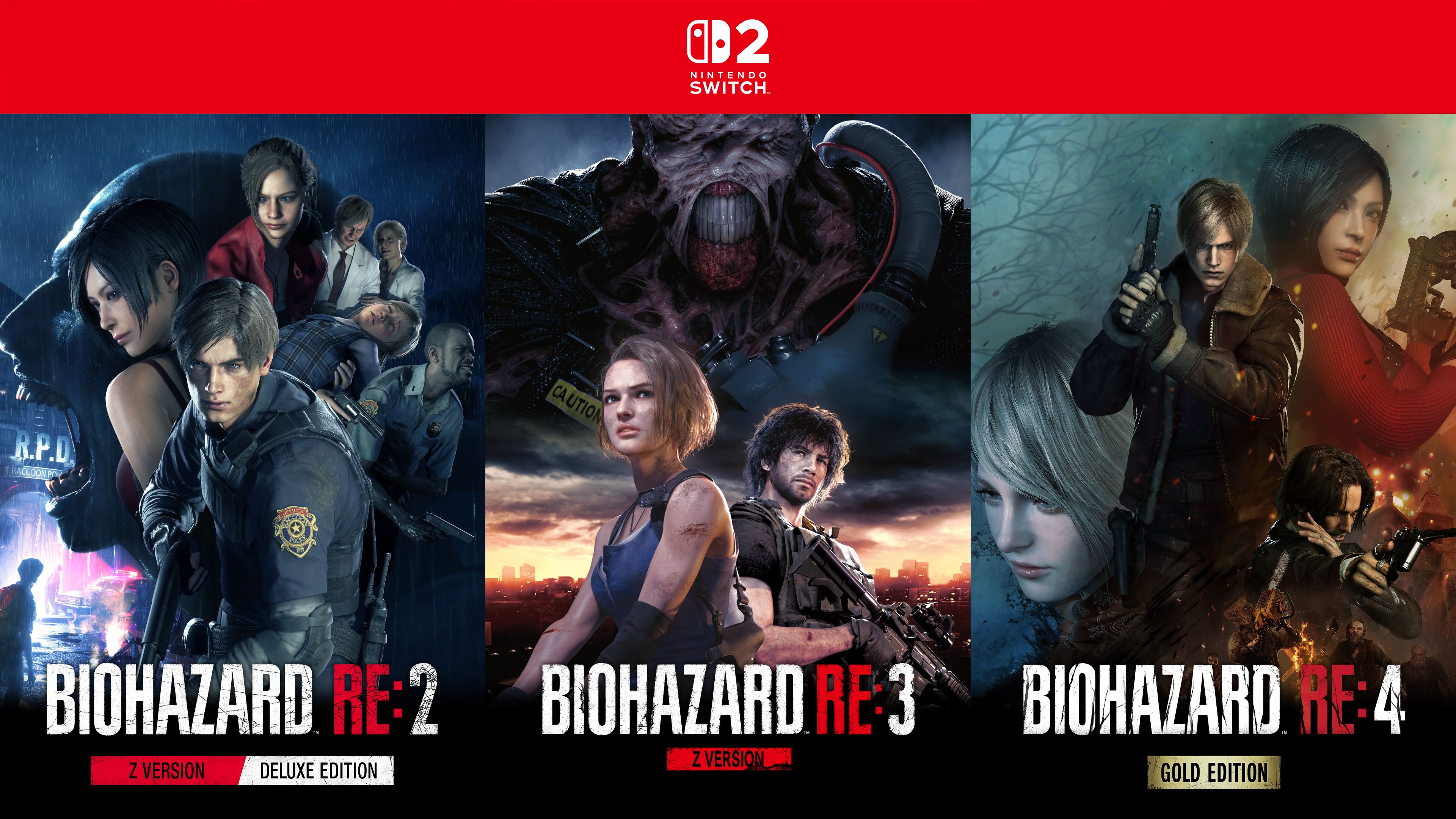 Switch2版「バイオハザード RE:2」「RE:3」「RE:4」本日発売。3作品とも11月7日まで1000円オフ