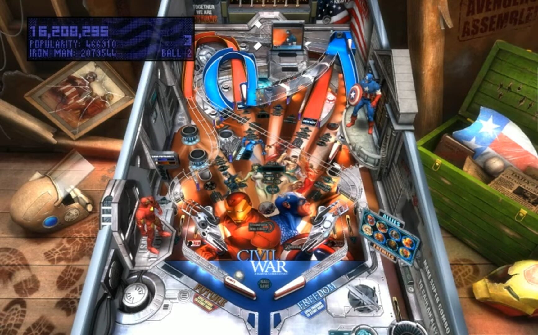 Illustration de Pinball FX2: Marvel Civil War