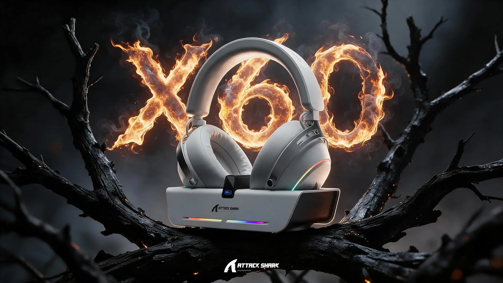Attack Shark Unveils X60 Gaming Headset with RGB Wireless-Charging Dock