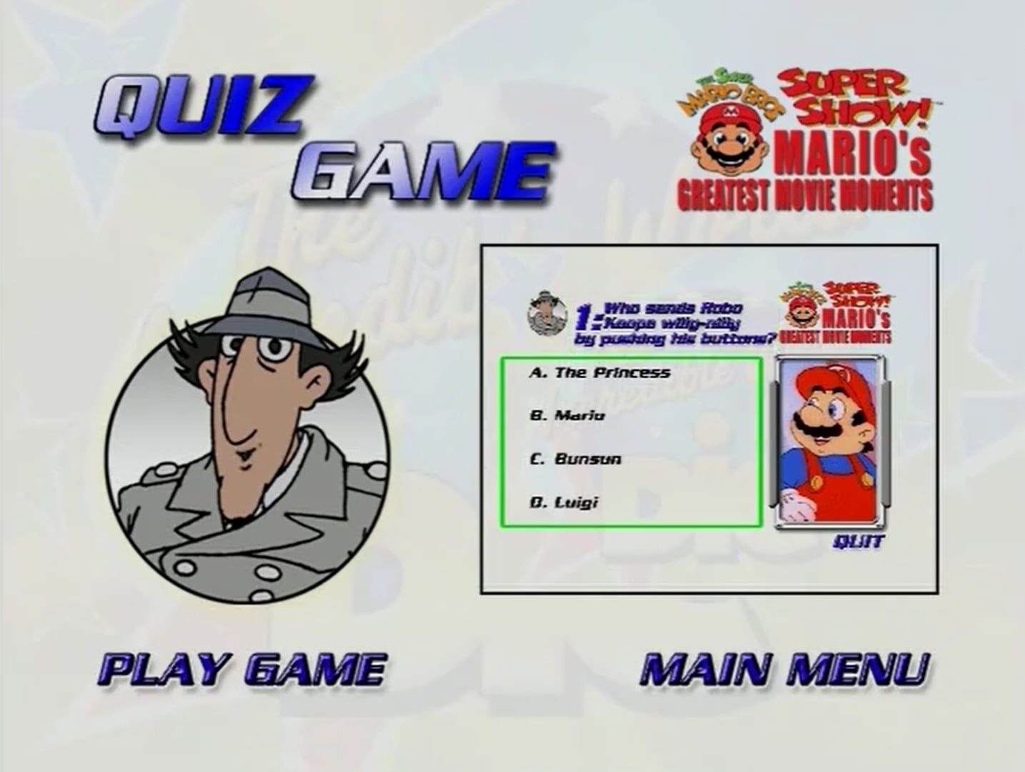 Illustration de The Super Mario Bros. Super Show: Mario's Greatest Movie Moments - Quiz Game