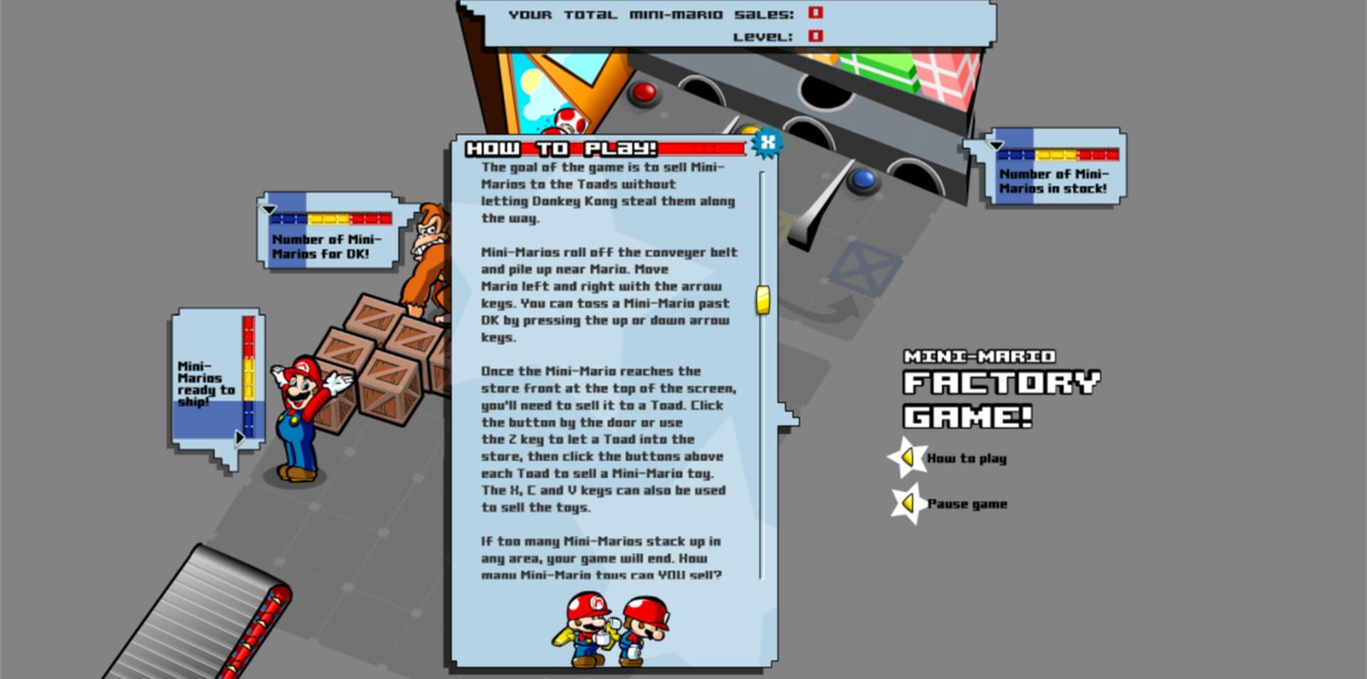 Illustration de Mini-Mario Factory Game!