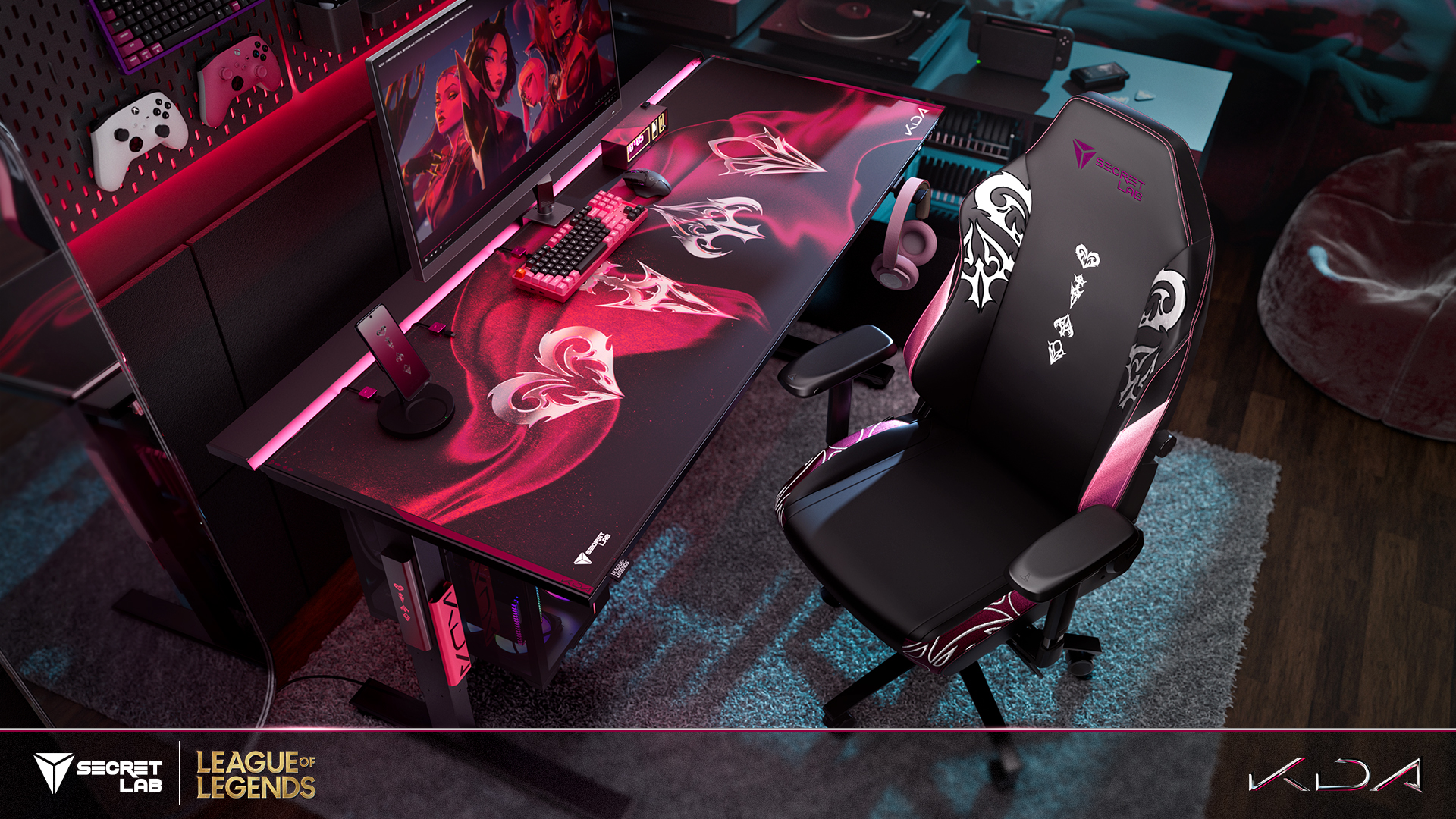 Secretlab Releases K/DA Firestarter Gaming Chair and Desk
