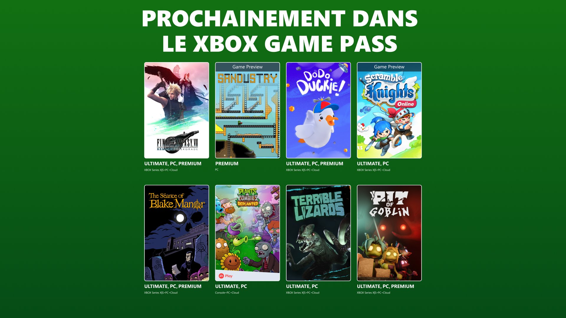 Xbox Game Pass : Final Fantasy VII Remake Intergrade, The Séance of Blake Manor et d'autres arrivent