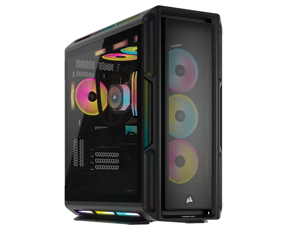 PC de jeu Corsair Vengeance, boîtier vitré et composants éclairés